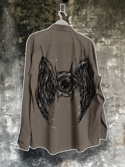 “Flying eye” handpainted shirt