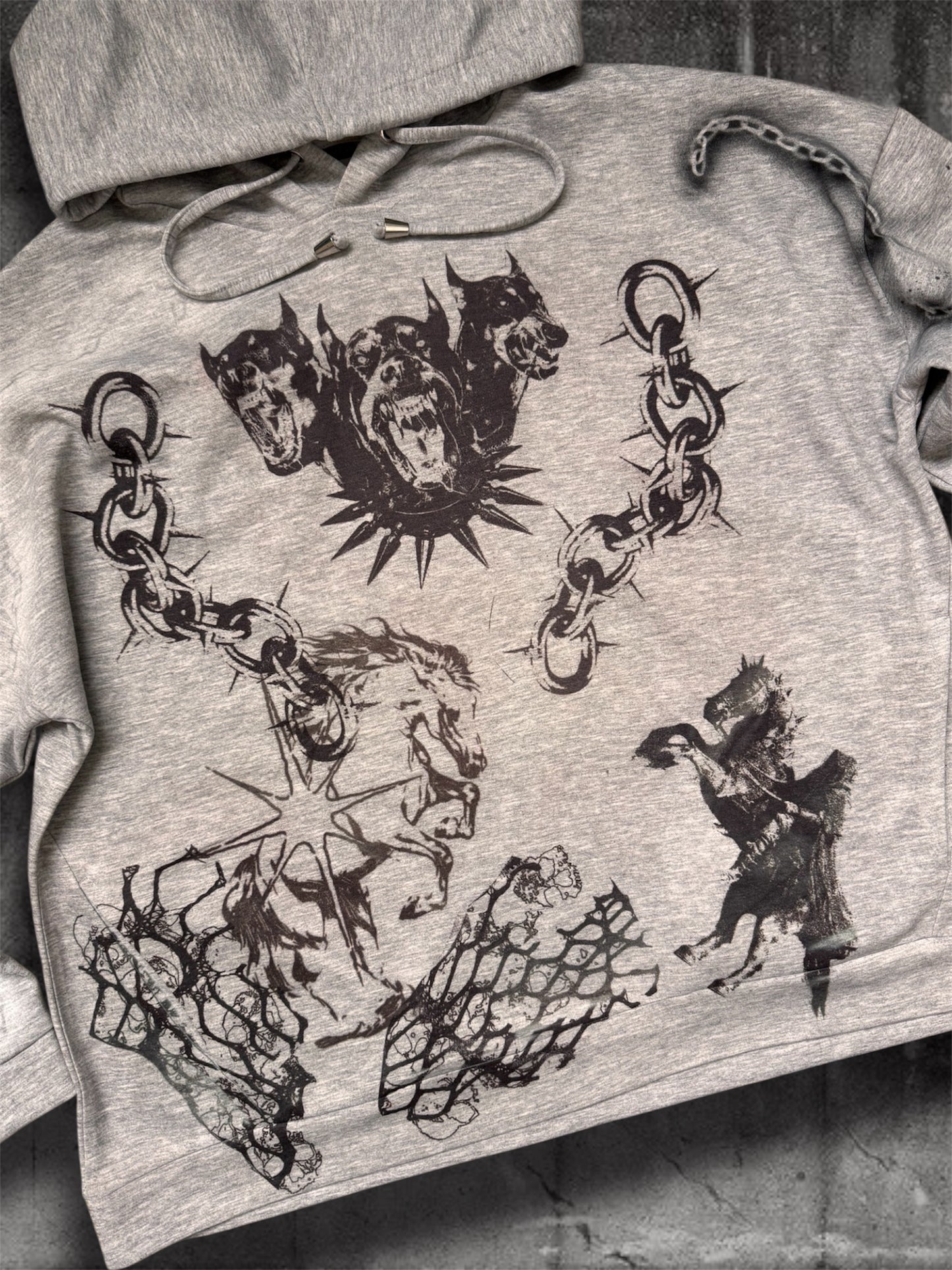 “Dogs” gray hoodie