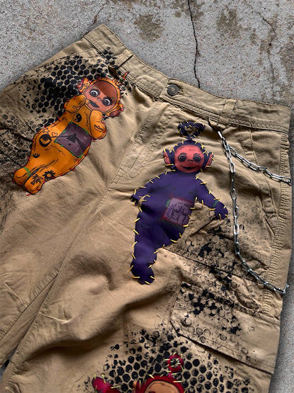 Teletubbies 1/1 upcycled jorts