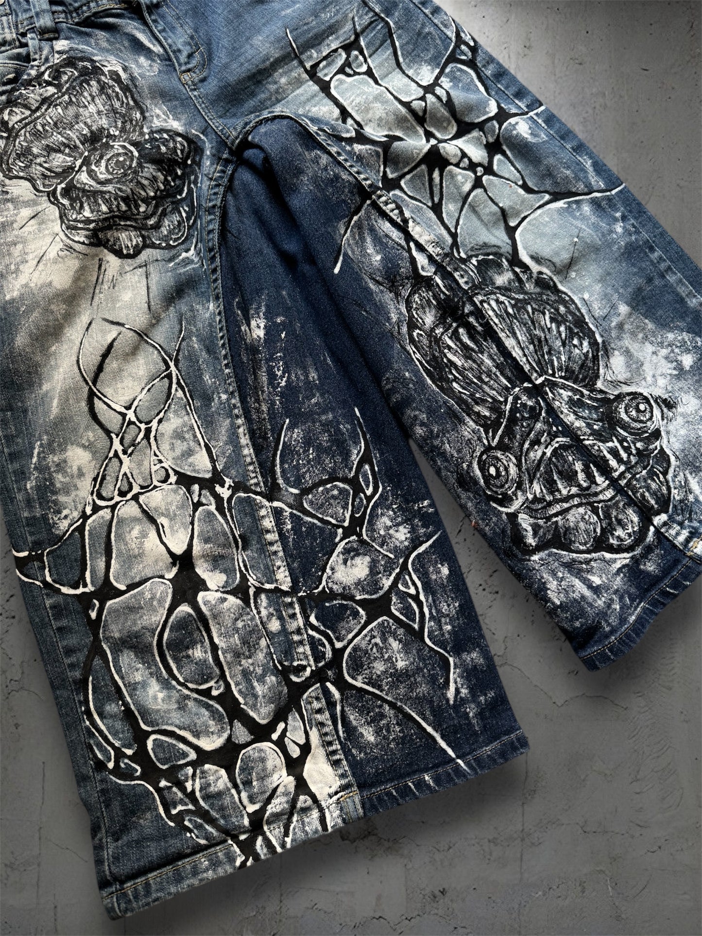 “Shelly” 1/1 hand painted jorts