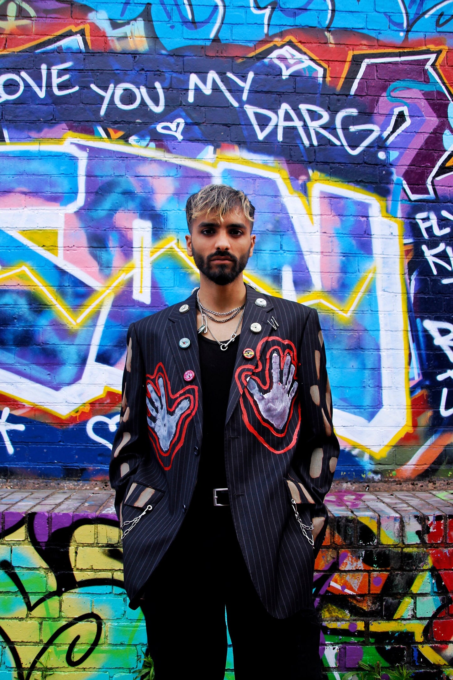 Shut your pretty mouth - upcycled sustainable unisex blazer in punky style