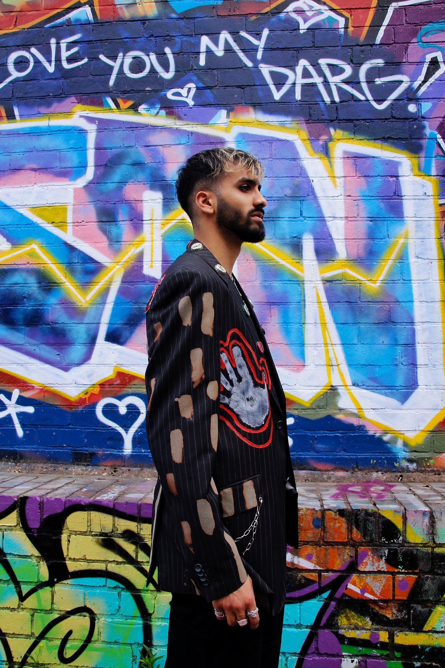 Shut your pretty mouth - upcycled sustainable unisex blazer in punky style