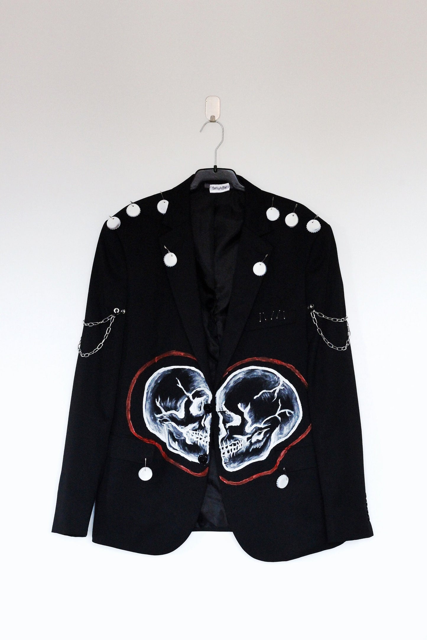 SKULL LOVE - Upcycled unisex blazer - sustainable clothing - punky style - handpainted