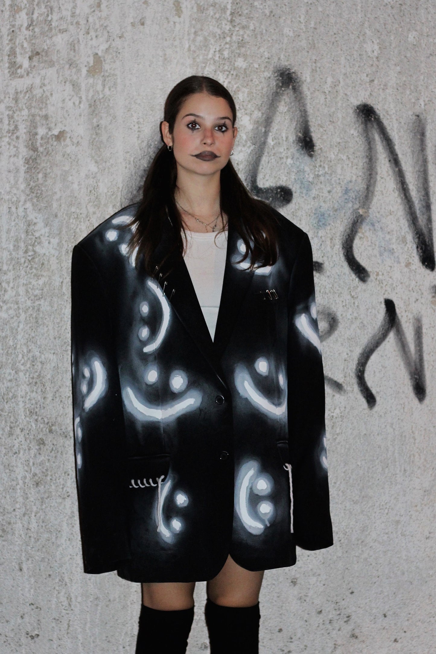 “Pretend it’s all okay” Upcycled unisex punky blazer