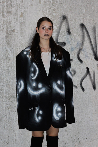 “Pretend it’s all okay” Upcycled unisex punky blazer