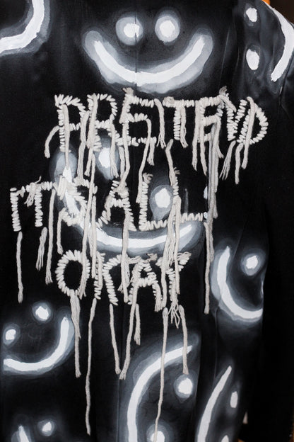 “Pretend it’s all okay” Upcycled unisex punky blazer