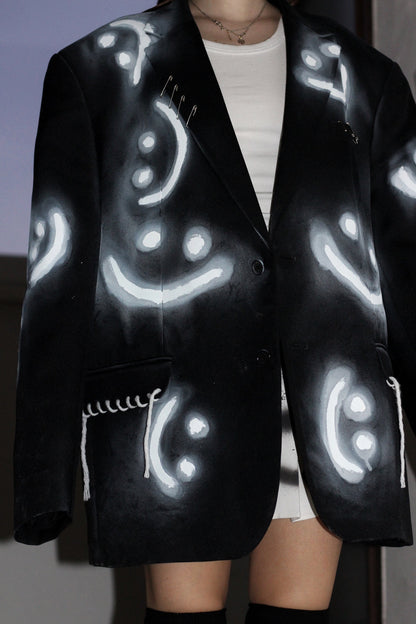 “Pretend it’s all okay” Upcycled unisex punky blazer
