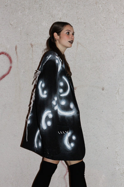 “Pretend it’s all okay” Upcycled unisex punky blazer